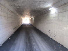 桜ヶ丘ヴィレッジトンネル（電灯が点灯して安心）